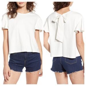 BP Tie Back Flutter Sleeve Tee Size Small